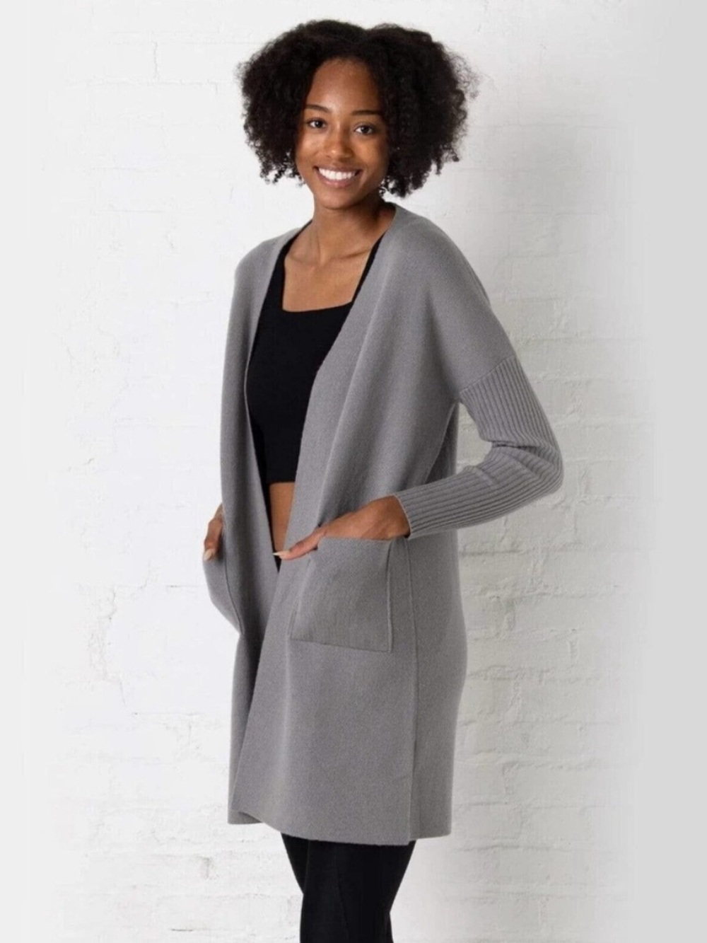 NEW Mer Sea Hampton Cashmere Wool Blend Sweater Duster Open Cardigan Size XS/S